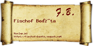 Fischof Beáta névjegykártya